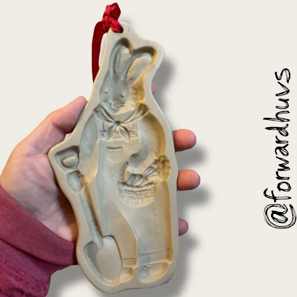 1992 Brown Bag Cookie Art Stoneware Vintage Cookie Mold